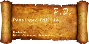 Passinger Délia névjegykártya